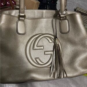 Gucci Soho Medium leather Shimmering Gold Leather Tote